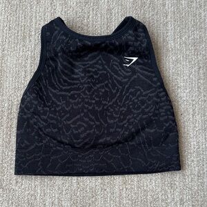 Gymshark Woman's Size XS Black Medium Support Adapt Animal Seamless Sports Bra